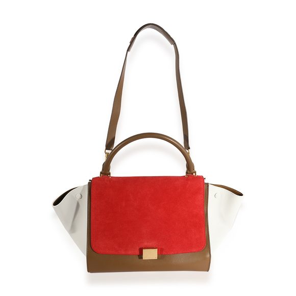 Celine Tricolor Leather & Suede Medium Trapeze Bag - Picture 4 of 8